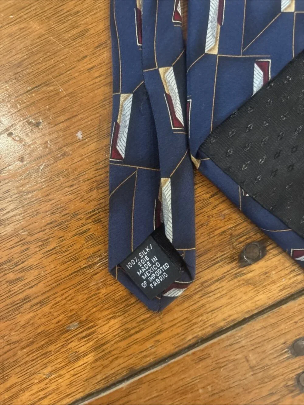 Vintage 100% Silk Bill Blass Black Label Necktie- Geometric Tie 1980 Office Retr